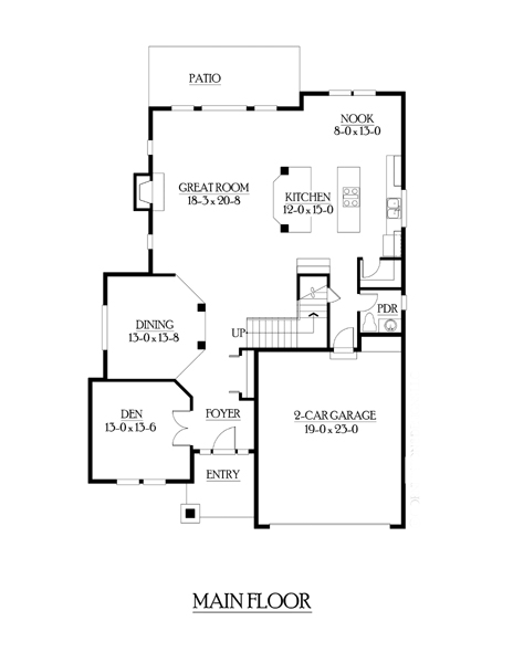 Craftsman Southwest Level One of Plan 87499