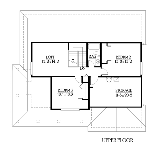 Bungalow Craftsman Level Two of Plan 87508