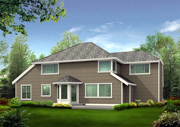 Country Rear Elevation of Plan 87521