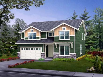 Craftsman Elevation of Plan 87524