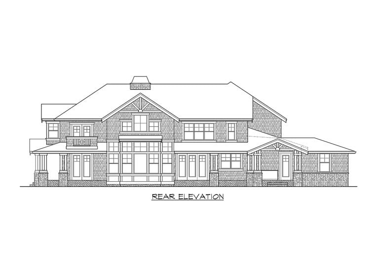 Farmhouse Rear Elevation of Plan 87525