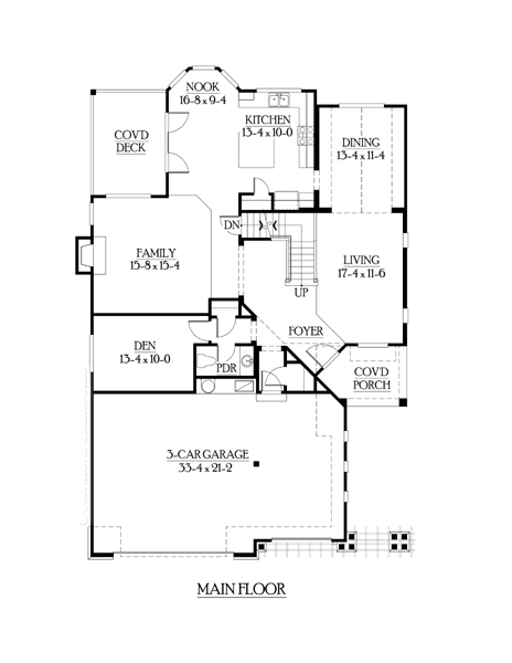 Craftsman Traditional Level One of Plan 87533