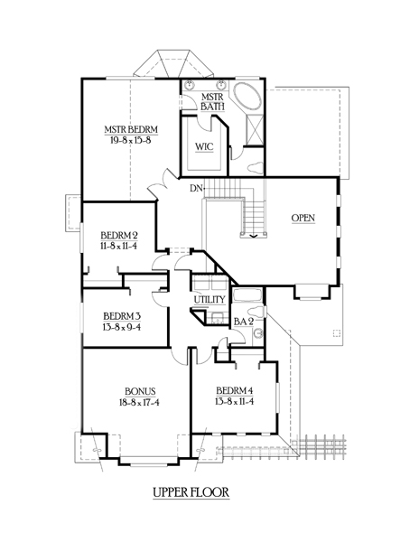 Craftsman Traditional Level Two of Plan 87533