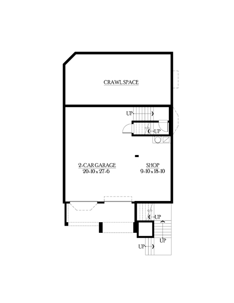 Craftsman Lower Level of Plan 87535