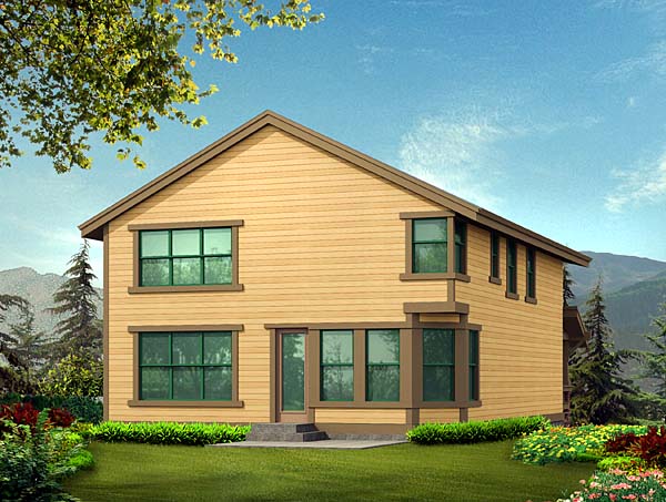 Craftsman Rear Elevation of Plan 87535