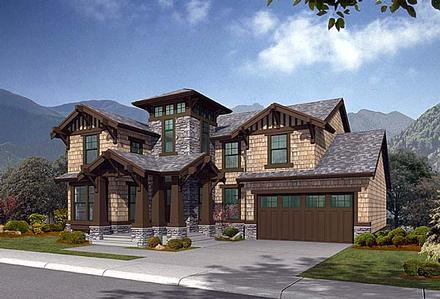 Craftsman Southwest Tuscan Elevation of Plan 87536