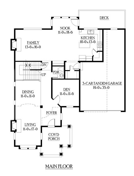 Craftsman Southern Level One of Plan 87537