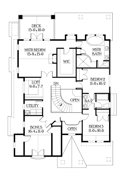 House Plan 87539 Second Level Plan