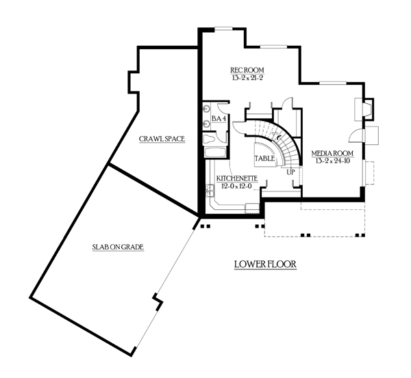 Traditional Lower Level of Plan 87540