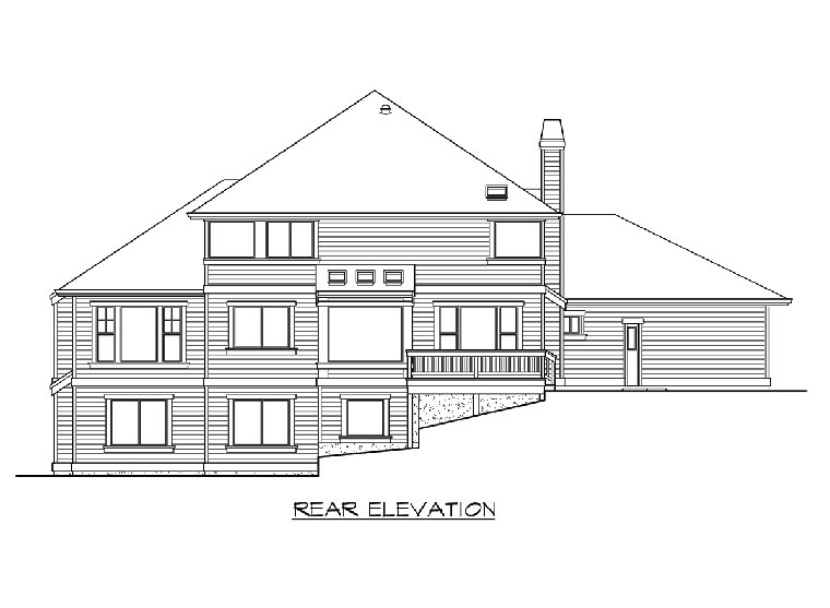 Traditional Rear Elevation of Plan 87540