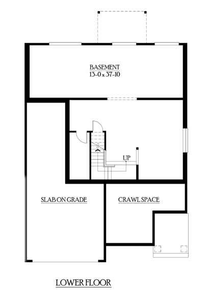 Craftsman Traditional Lower Level of Plan 87541