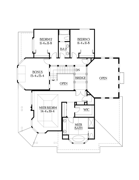 Contemporary Farmhouse Level Two of Plan 87550