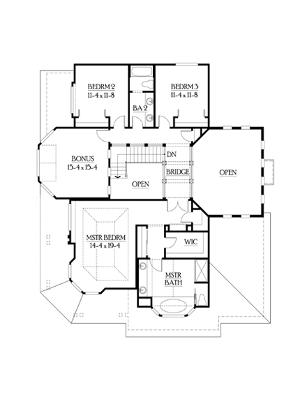 House Plan 87550 Second Level Plan