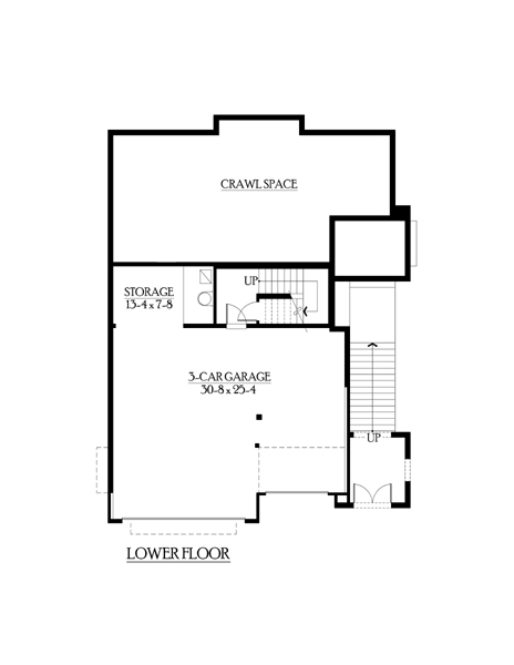 Craftsman Lower Level of Plan 87552