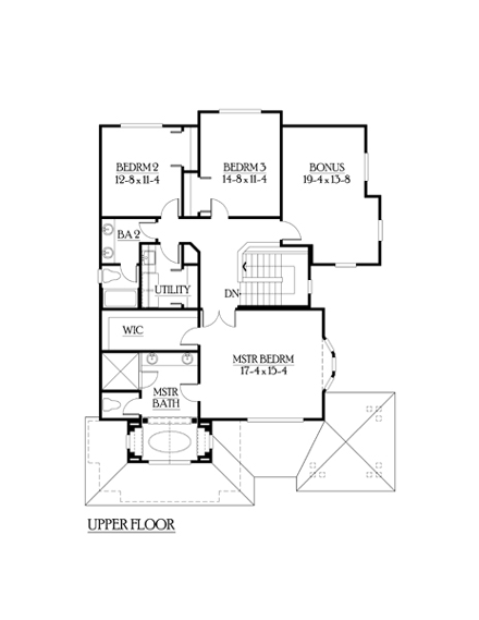 House Plan 87552 Second Level Plan