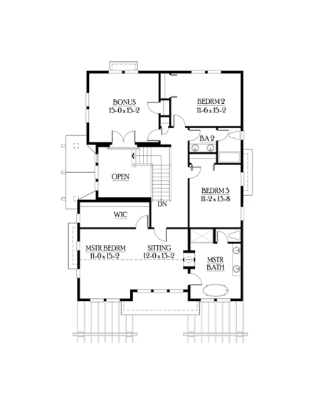 House Plan 87556 Second Level Plan