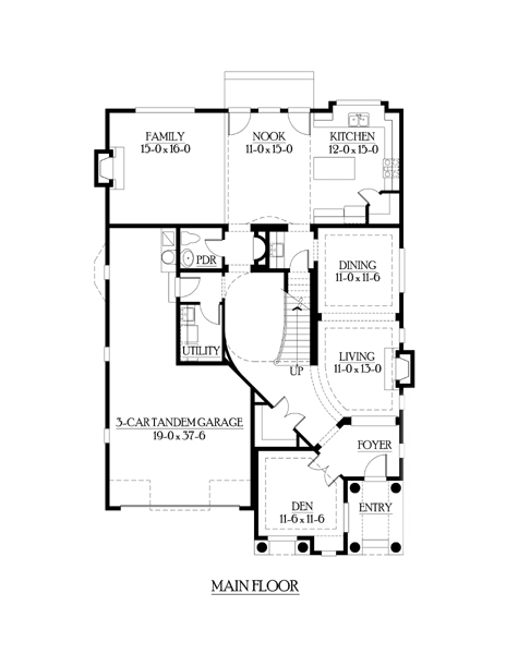 Tudor Victorian Level One of Plan 87559