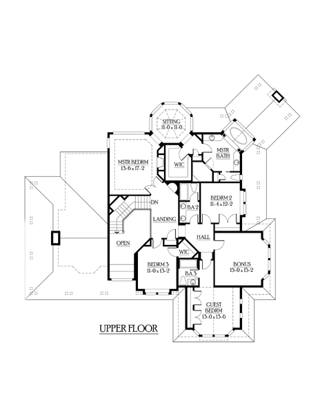 Country Farmhouse Level Two of Plan 87564