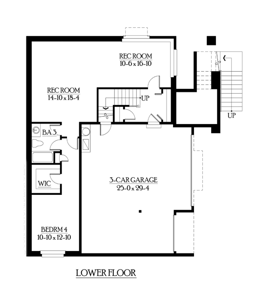 Contemporary Southwest Lower Level of Plan 87568