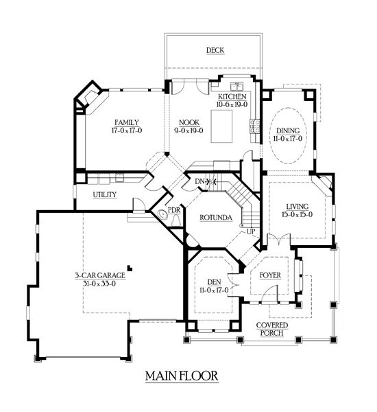 Bungalow Craftsman Level One of Plan 87573