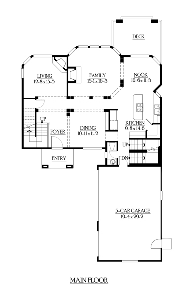 Contemporary Craftsman Level One of Plan 87577