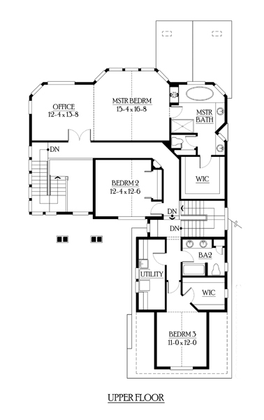 Contemporary Craftsman Level Two of Plan 87577