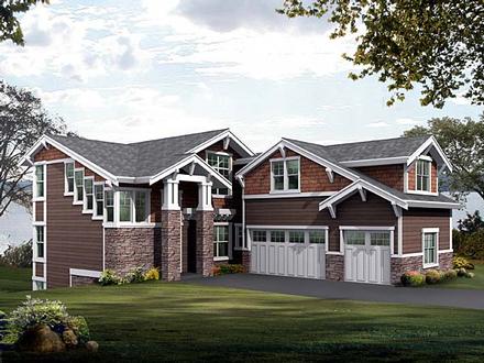 Contemporary Craftsman Elevation of Plan 87577