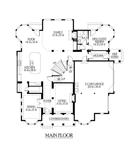 Colonial Country Traditional Level One of Plan 87582