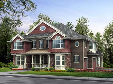 Colonial Country Traditional Elevation of Plan 87582