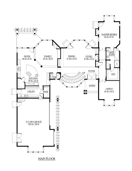 Contemporary Modern Southwest Level One of Plan 87583