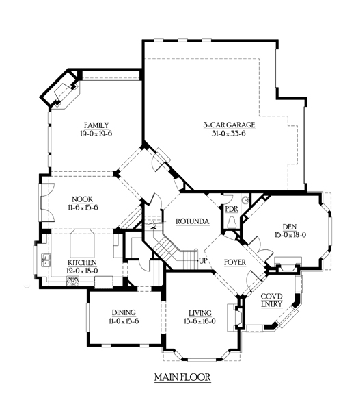 Cape Cod Craftsman Victorian Level One of Plan 87584