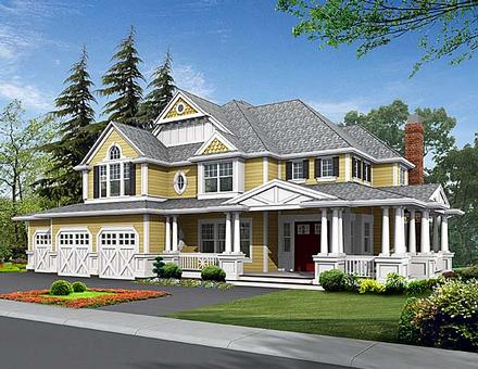 Country Craftsman Farmhouse Elevation of Plan 87585
