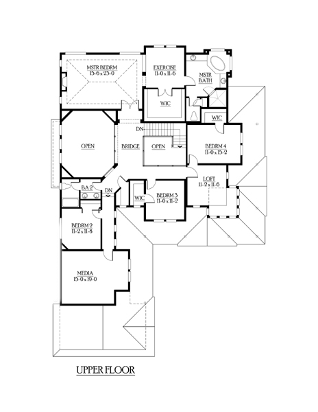 Bungalow Craftsman Level Two of Plan 87586