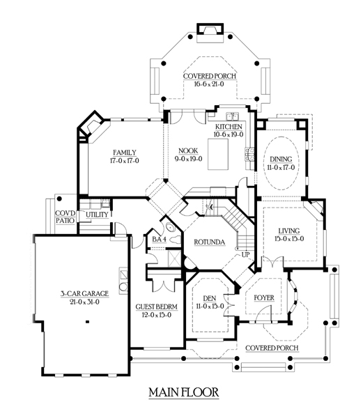 Farmhouse Victorian Level One of Plan 87587