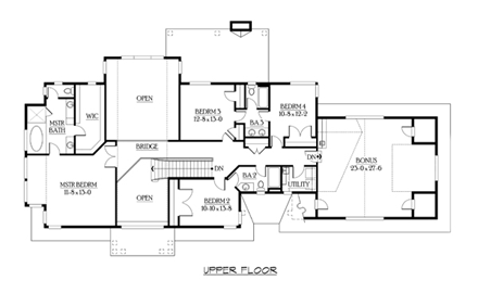House Plan 87589 Second Level Plan