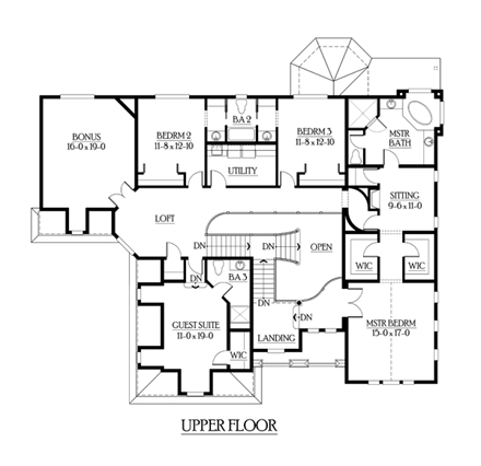 House Plan 87597 Second Level Plan