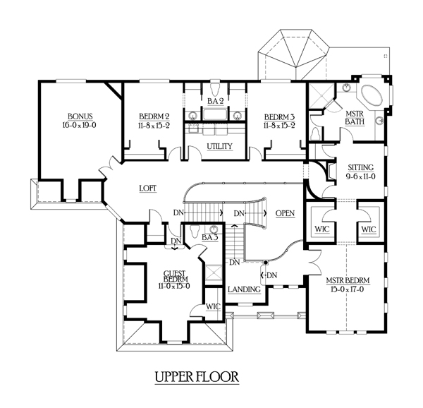 Colonial European Tudor Victorian Level Two of Plan 87598