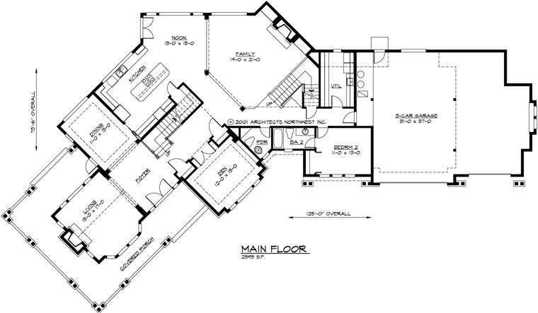 Country Farmhouse Level One of Plan 87600