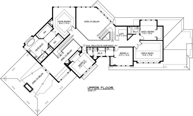 Country Farmhouse Level Two of Plan 87600