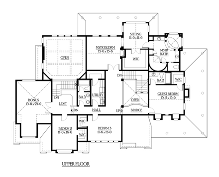 House Plan 87606 Second Level Plan