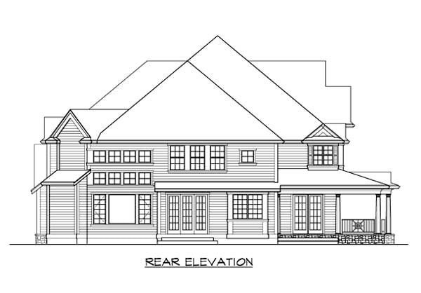 Farmhouse Rear Elevation of Plan 87608