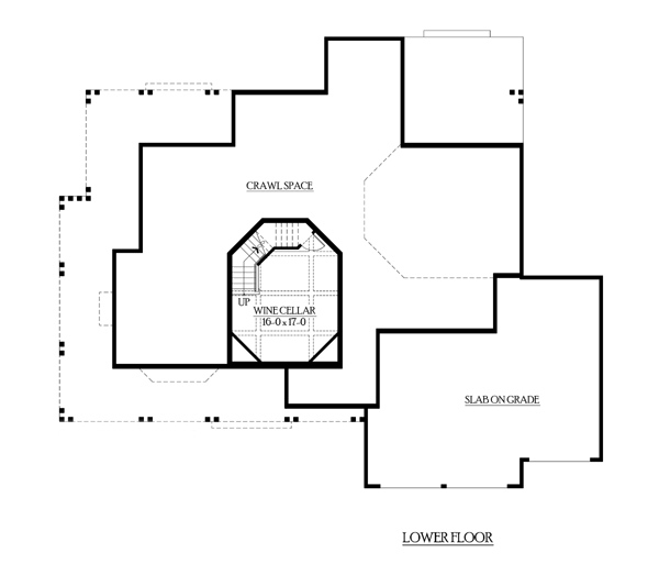 Country Craftsman Lower Level of Plan 87612