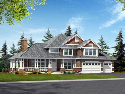 Country Craftsman Elevation of Plan 87612