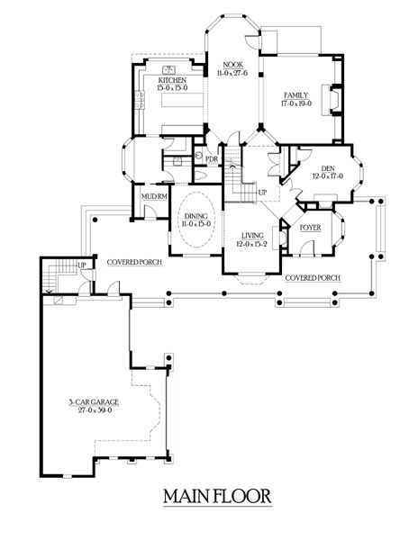 Country Farmhouse Level One of Plan 87616