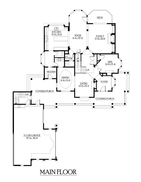 Country Farmhouse Level One of Plan 87617