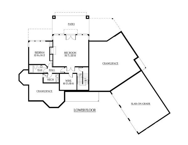 Traditional Lower Level of Plan 87619