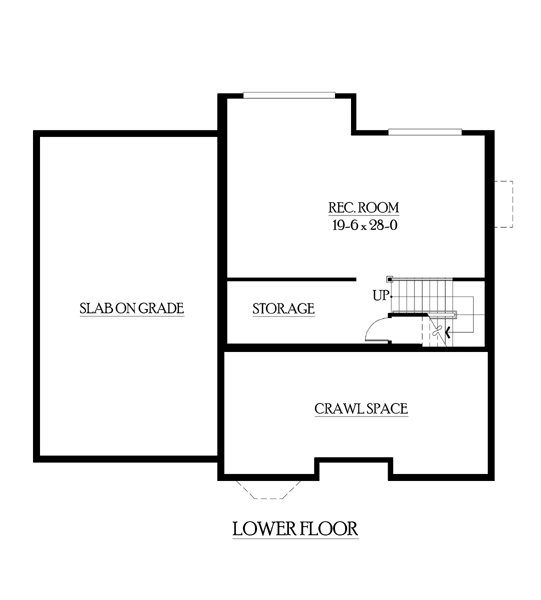 Traditional Lower Level of Plan 87627