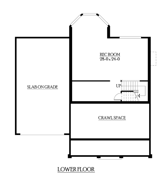 Traditional Lower Level of Plan 87628