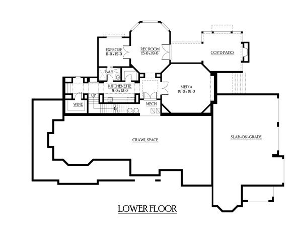 Craftsman Lower Level of Plan 87636