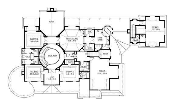 Country Farmhouse Level Two of Plan 87638